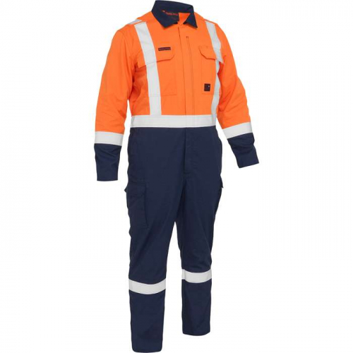 PIP 385MFRHC-ON-3X, Bisley®, AR/FR Ripstop Coverall with Navy Bottom - Industrial Wash Durable, FR 